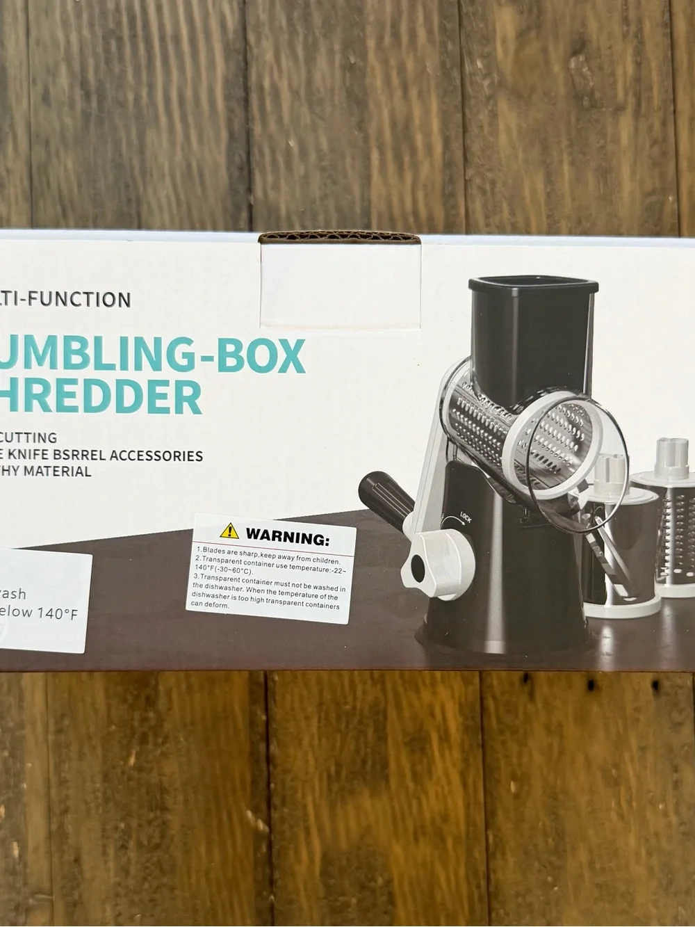 Tumbling-Box Shredder Manual Food Grater - Red